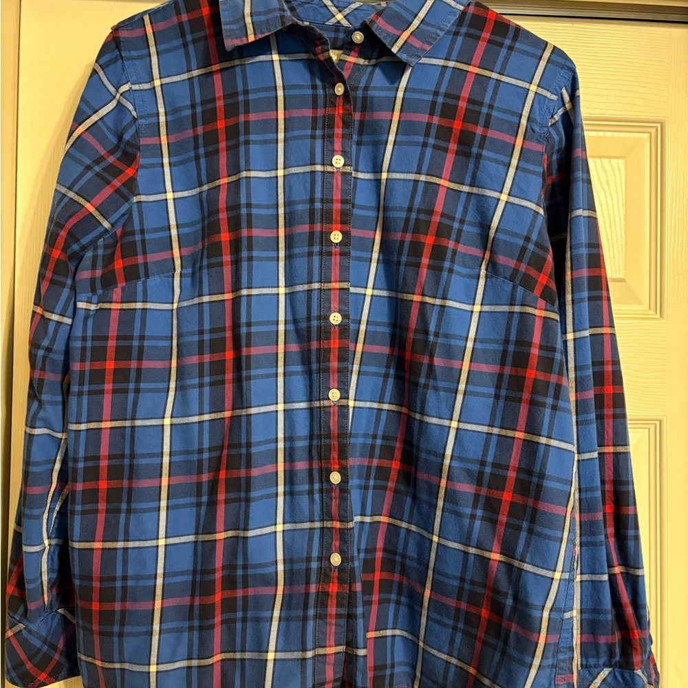 Talbots Womens Button Down Plaid Shirt, size LP- great for Spring!